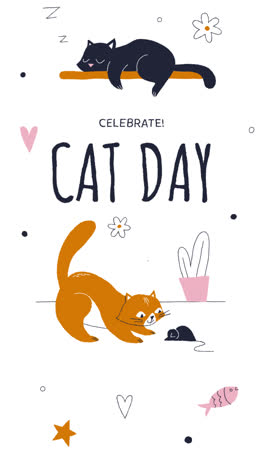 Motion-Graphic-of-Flat-international-cat-day-instagram-stories-collection