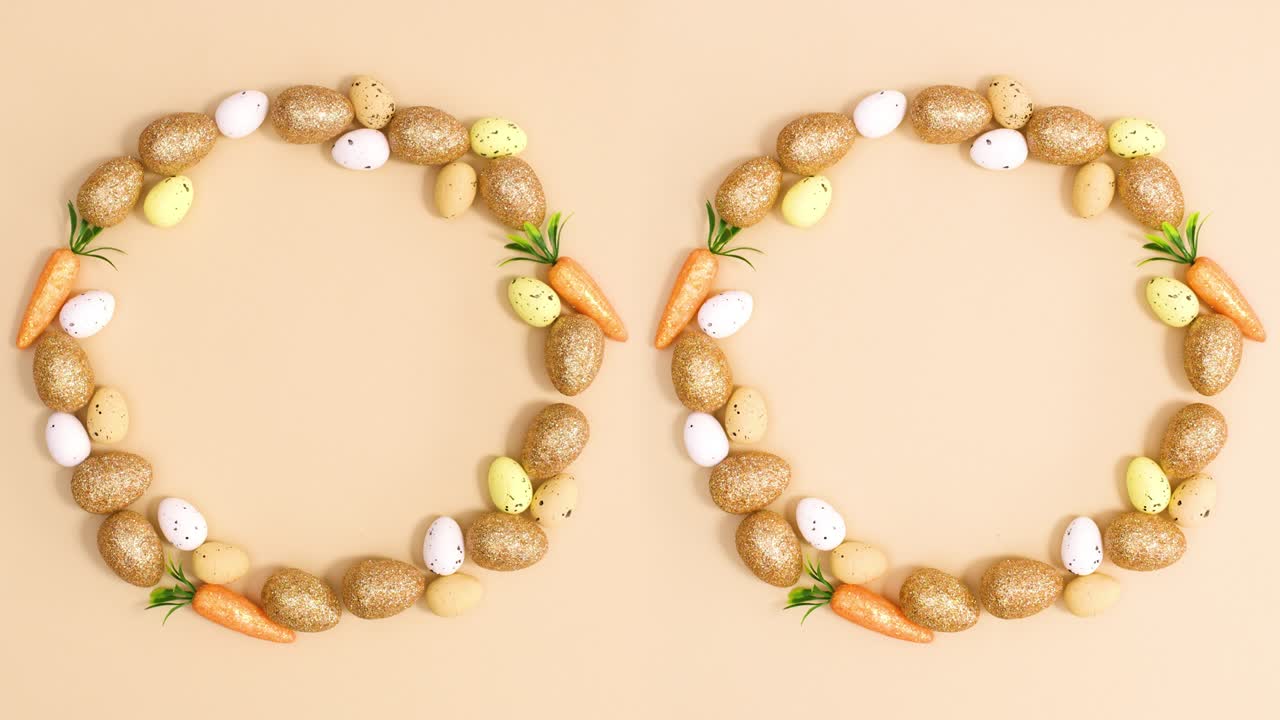 두 개의 부활절 복사 공간 원과 달, 스 모션