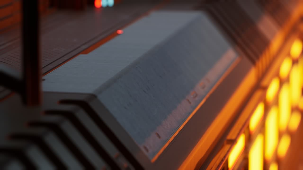 금속과 불빛을 가진 미래의 움직임 배경이나 사이버 표면