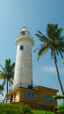 sri lanka lighthouse with palm trees