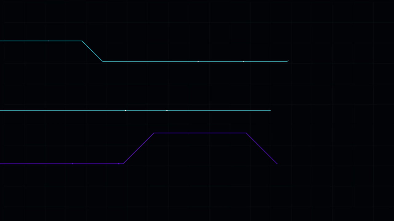Abstract Digital Data Lines Moving on Dark Grid Background