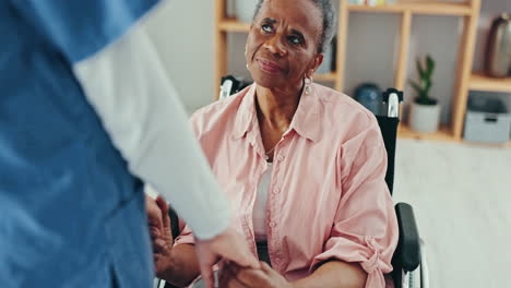 senior care, old woman in wheelchair