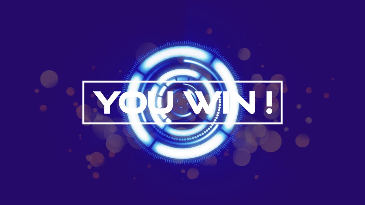 너의 애니메이션은 범위 스캐닝과 파란색 배경의 반점 위에 텍스트를 이길