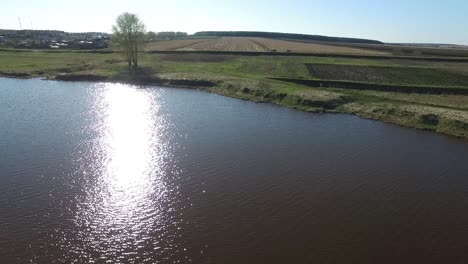 sunny day at the country lake