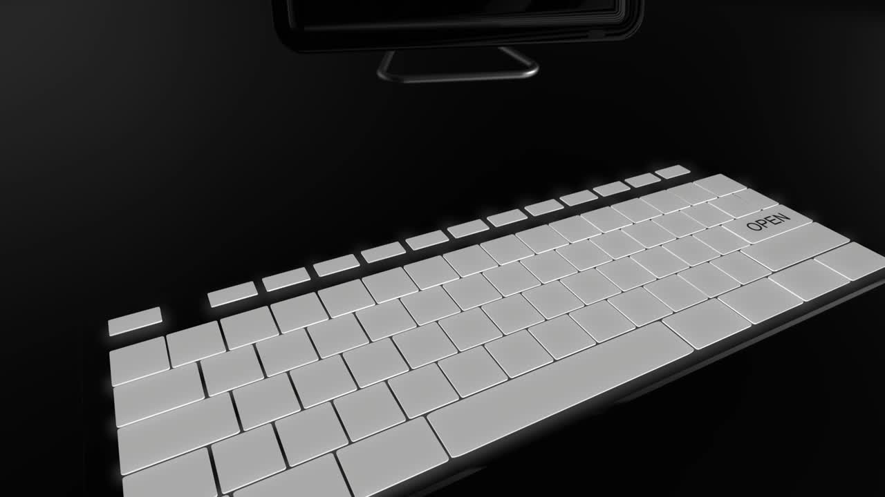 концепция открытого ключа 4k 3d анимация зеленый и темный