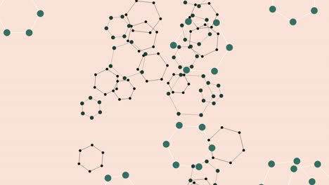 connected dots form circular network on beige background