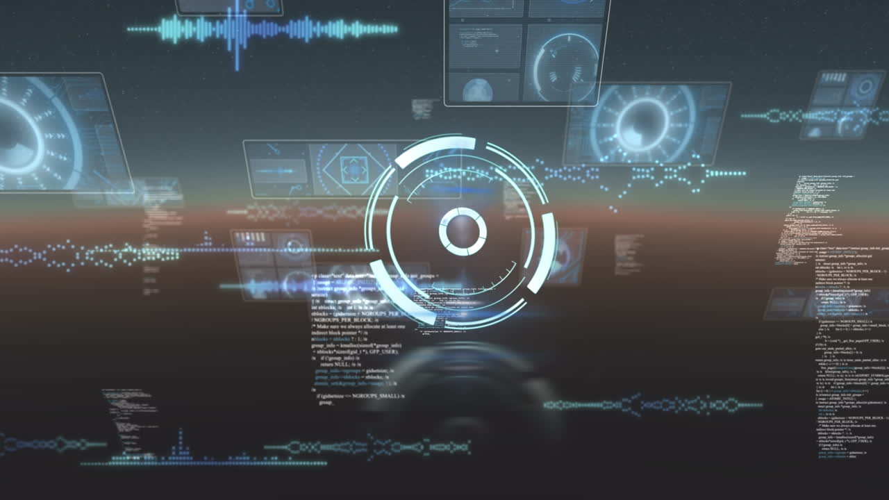 animación del procesamiento de datos en pantallas móviles