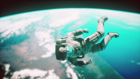 astronauta flotando por encima de la tierra elementos de esta imagen proporcionada por la nasa