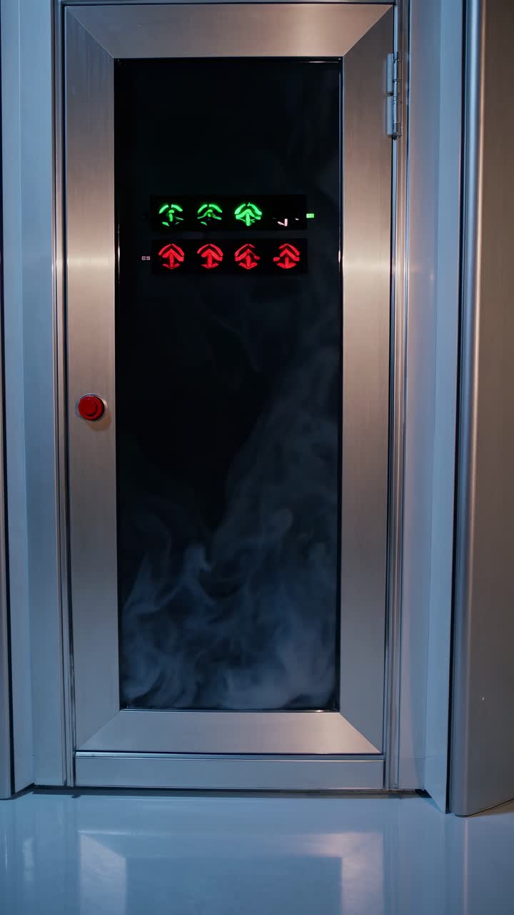 컨트롤 패널과 증기와 함께 산업용 오븐