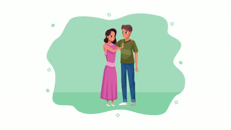 young lovers couple stay at home campaign