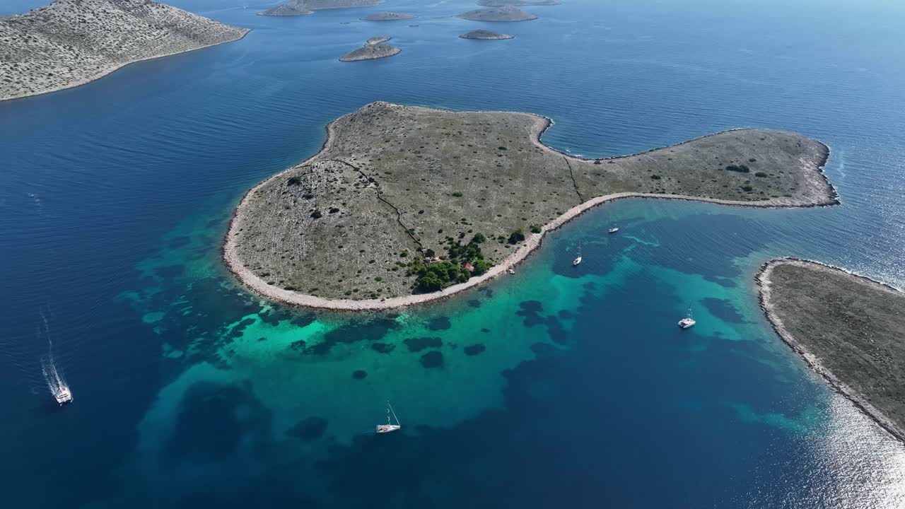 Incredible orbti over small islands in the region of Kornati, Croatia.