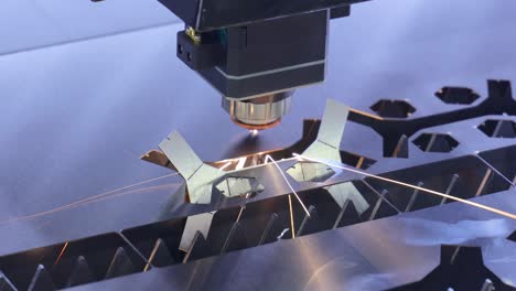 cnc laser cutting of metal, modern industrial technology.