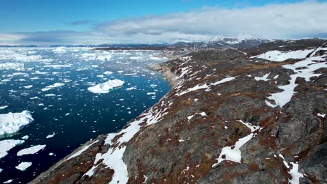 greenland aerial coastal scenic landscape