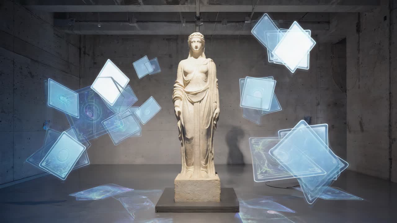 Statue in an art installation