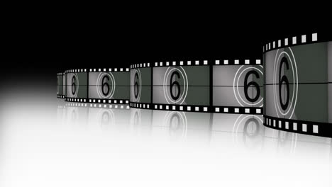 animation of a film reel announcing a movie