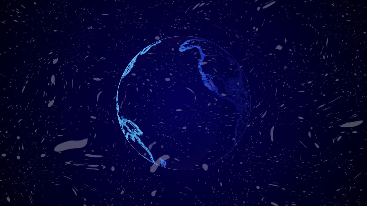 파란색 공간 지구 지구 회전 배경 애니메이션