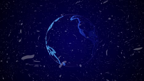 espacio de color azul globo terrestre girando rotar animación de fondo