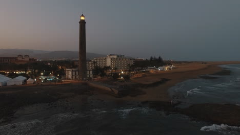 Luftaufnahme-Des-Leuchtturms-Von-Maspalomas-Auf-Gran-Canaria