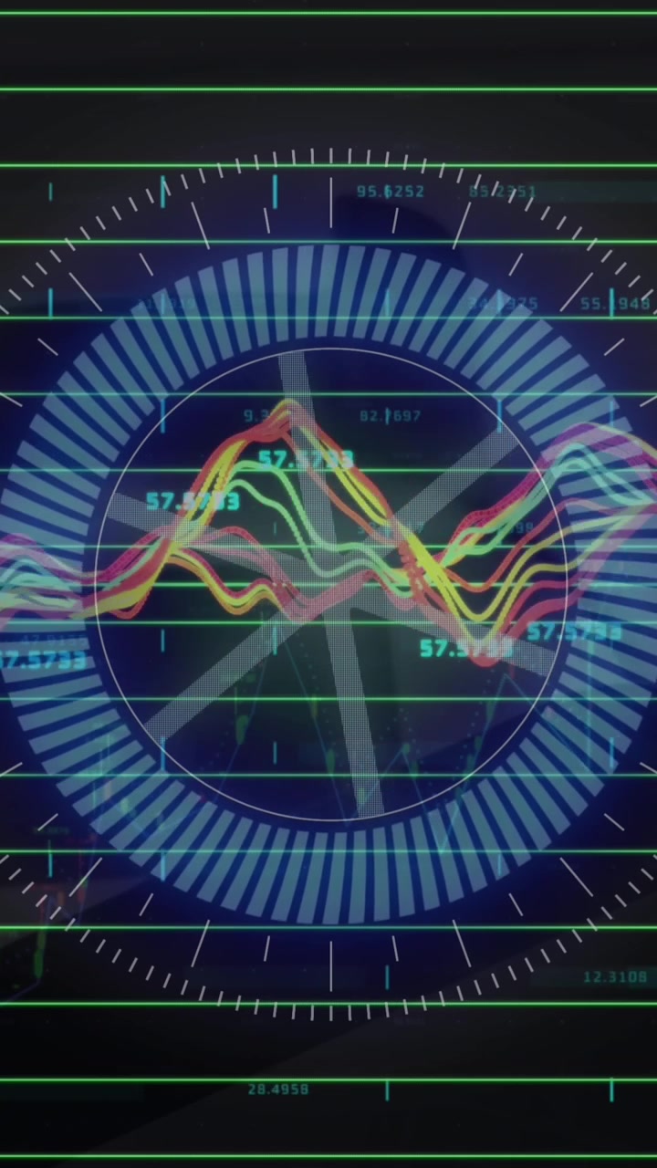 Animation of scope scanning and data processing over modern office building
