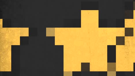 Pixelated yellow squares in diagonal pattern on black background