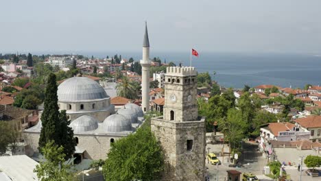 antalya marina with antalya castle