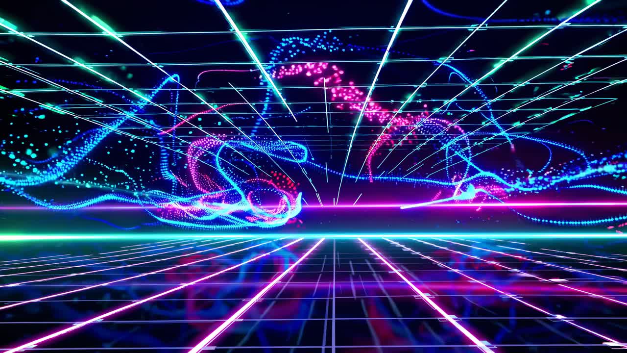 サイバーパンクレトログリッド背景