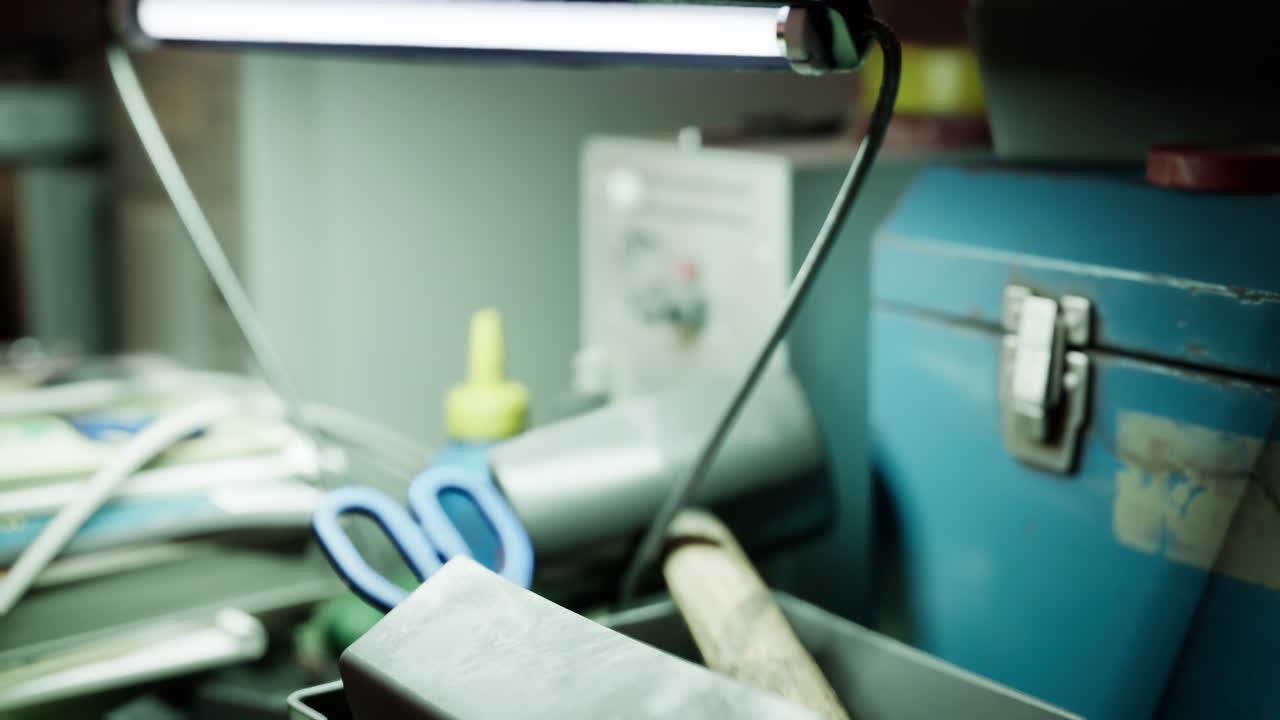 computadoras viejas de los años 80 en un centro de computación abandonado