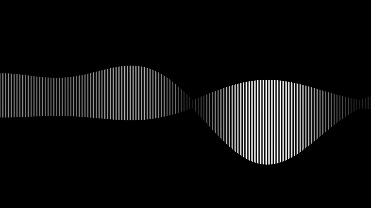 Abstract White Sound Wave Visualization on Black Background