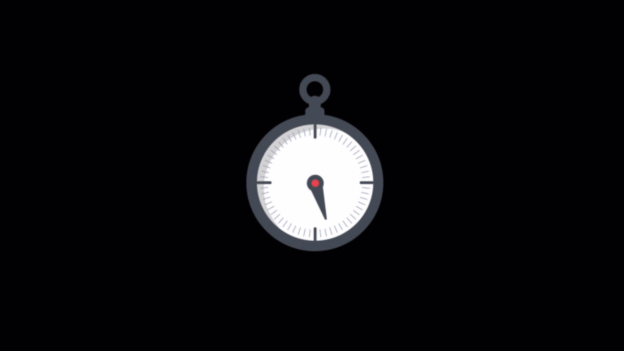 Animated Stopwatch Ticking and Measuring Time
