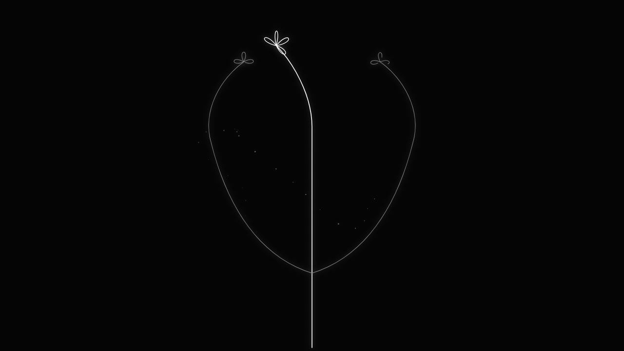 Minimalist Line Art Animation of Growing Flower