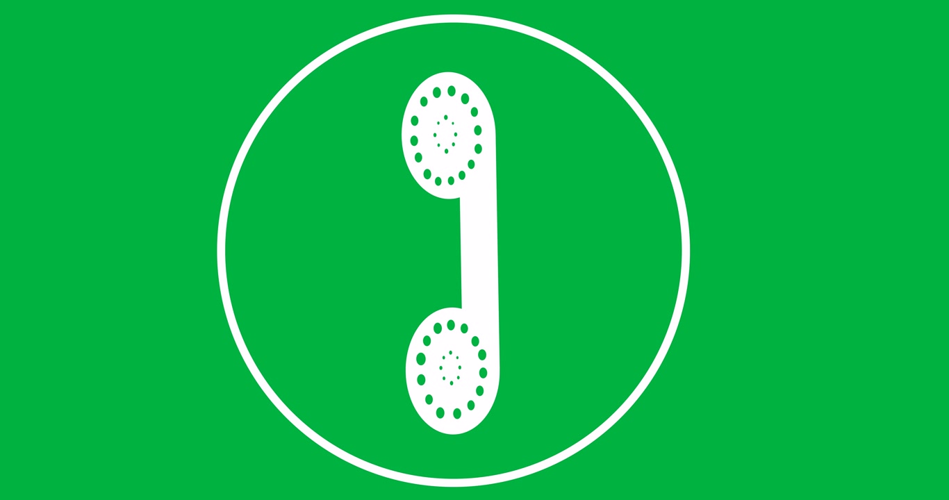 Animation of icon with phone handset over transparent background