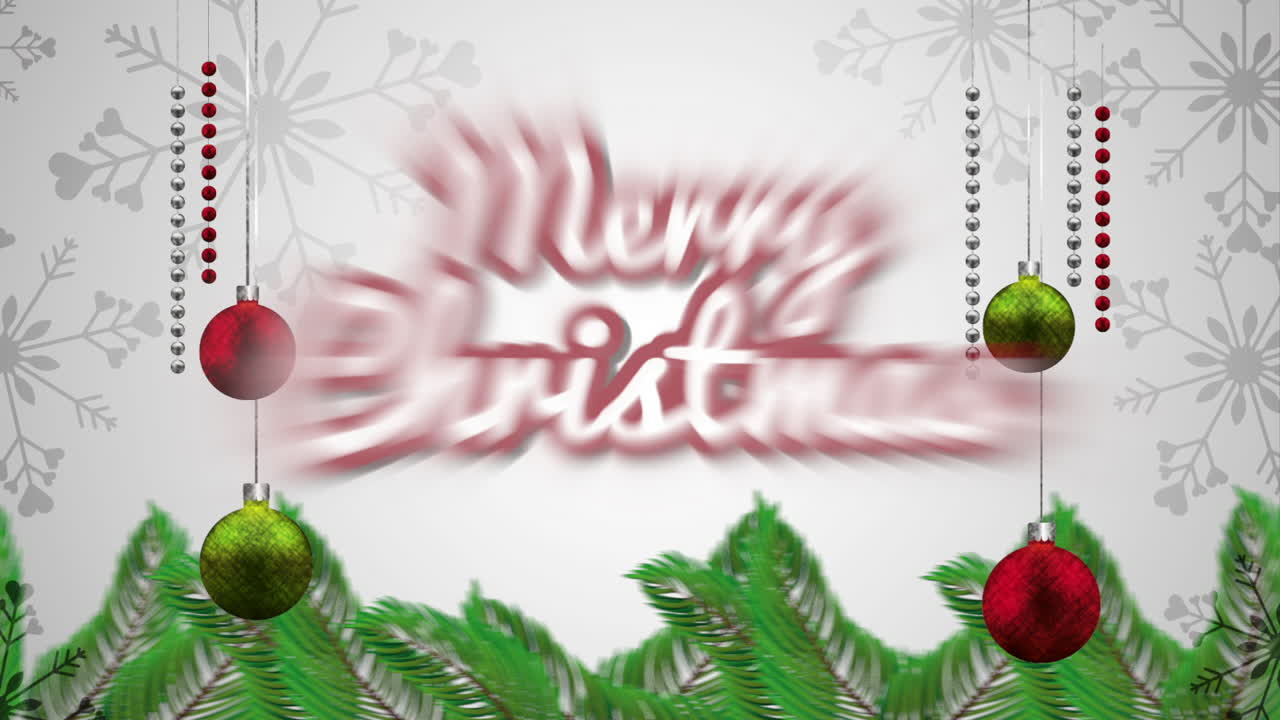 공을 매달아 장식으로 메리 크리스마스 카드