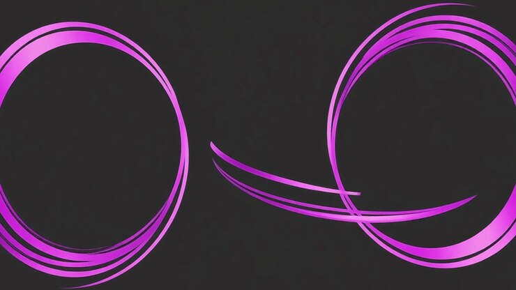 Abstract Motion Graphics Featuring Purple Glowing Rings and Lines