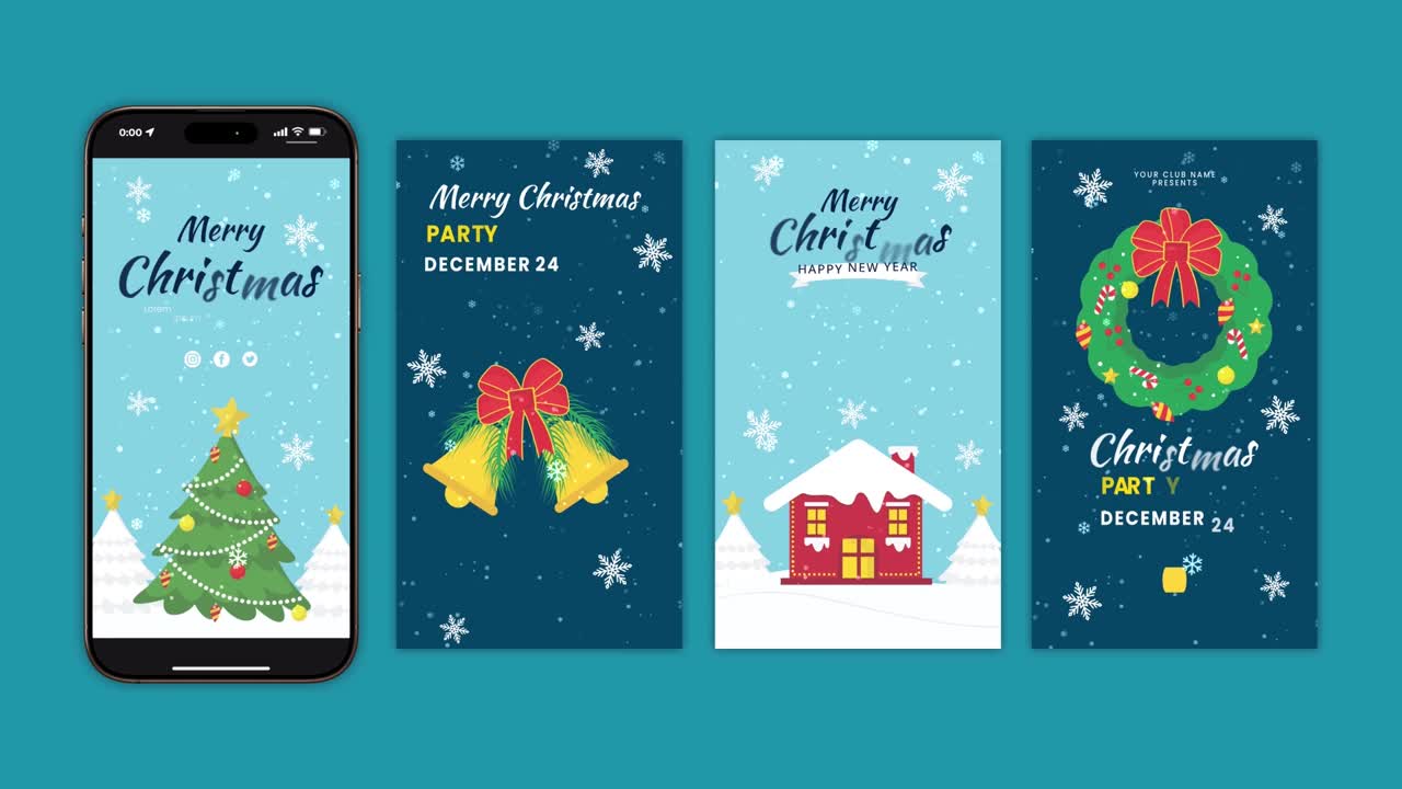 Christmas Greetings Instagram Story Template
