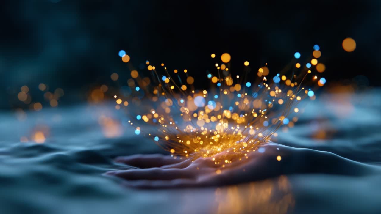 Captivating Burst of Colorful Particles and Illuminations Emanating from a Mysterious Surface, Creating an Enigmatic Visual Experience Full of Energy and Vibration