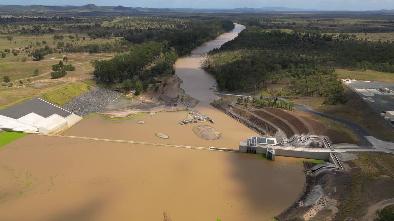 Aerial View of a Dam and River in Queensland, Australia