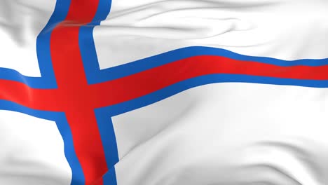 waving  looped flag as  background faroe island