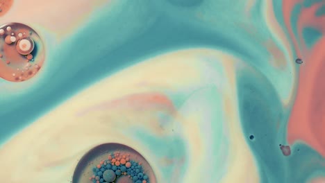 fluid painting colour's and soap bells moving around creating digital art