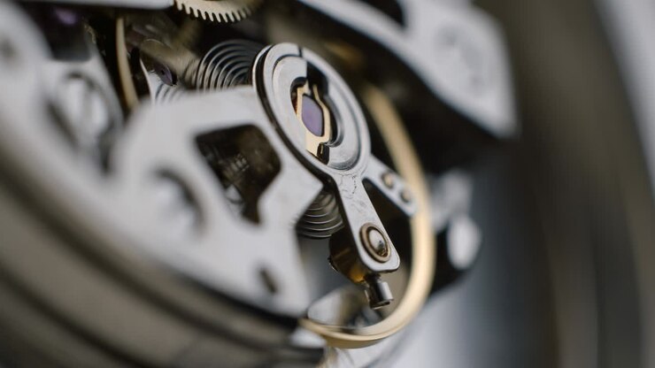 Watch tourbillon rotating macro slowmotion