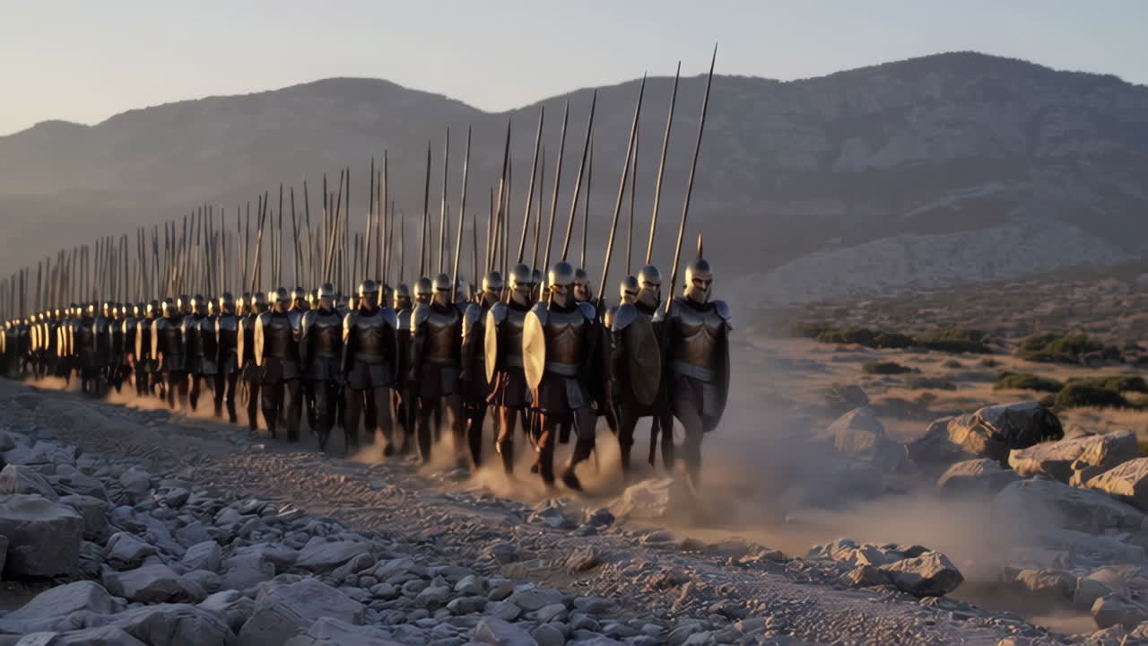 Ancient Greek Hoplites Marching