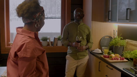 african american couple in the kitchen