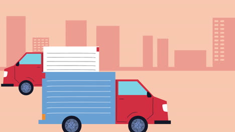 truck vehicle transport delivery service animation