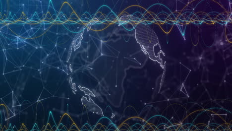 Data-processing-animation-with-globe,-network-connections,-and-waveforms