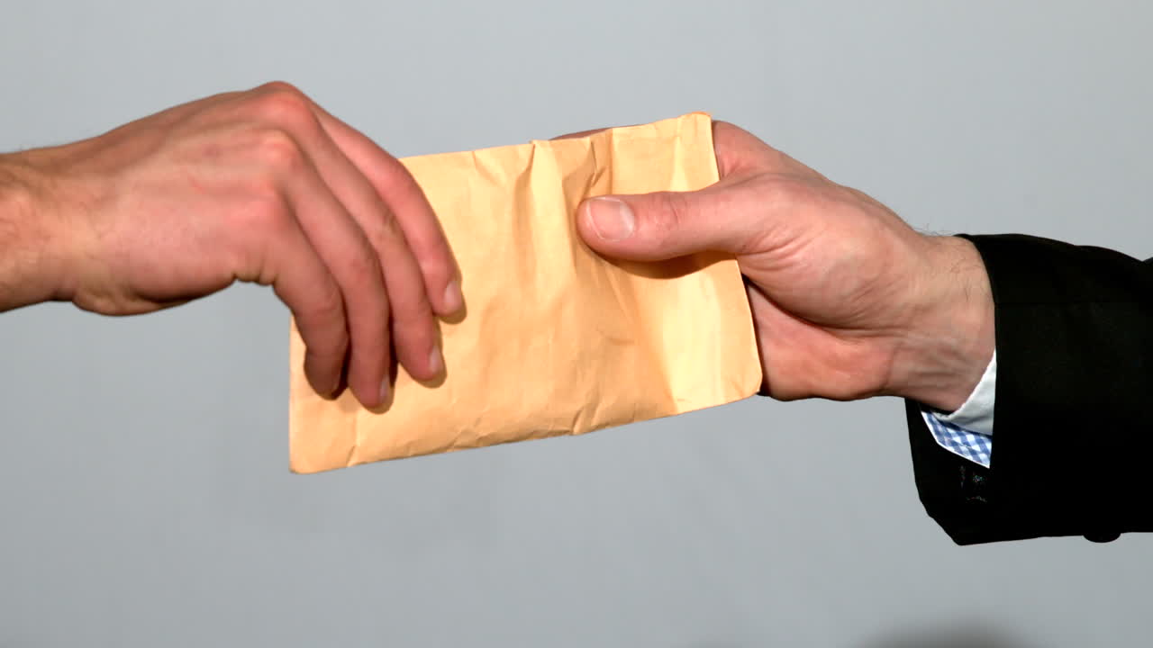 한 사람이 다른 사람에게 뇌물을 주고