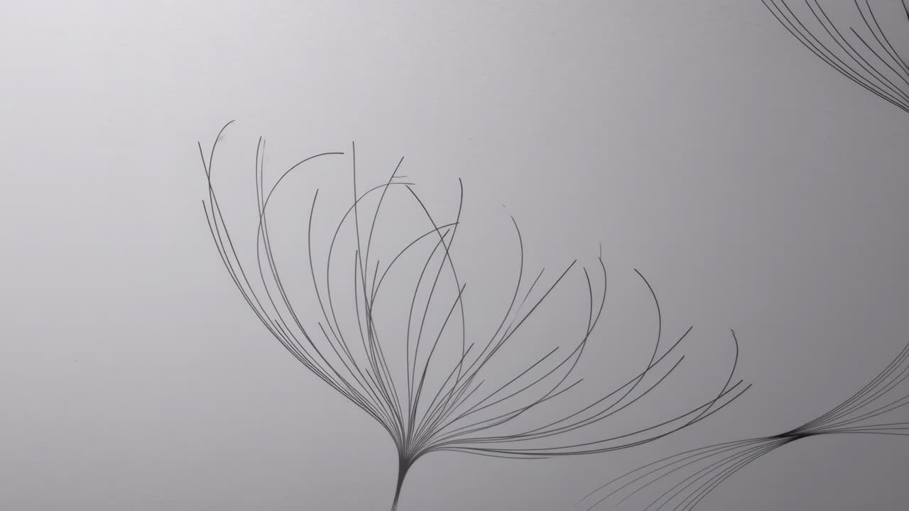 Abstract Animation of Expanding Delicate Lines on a Grey Background