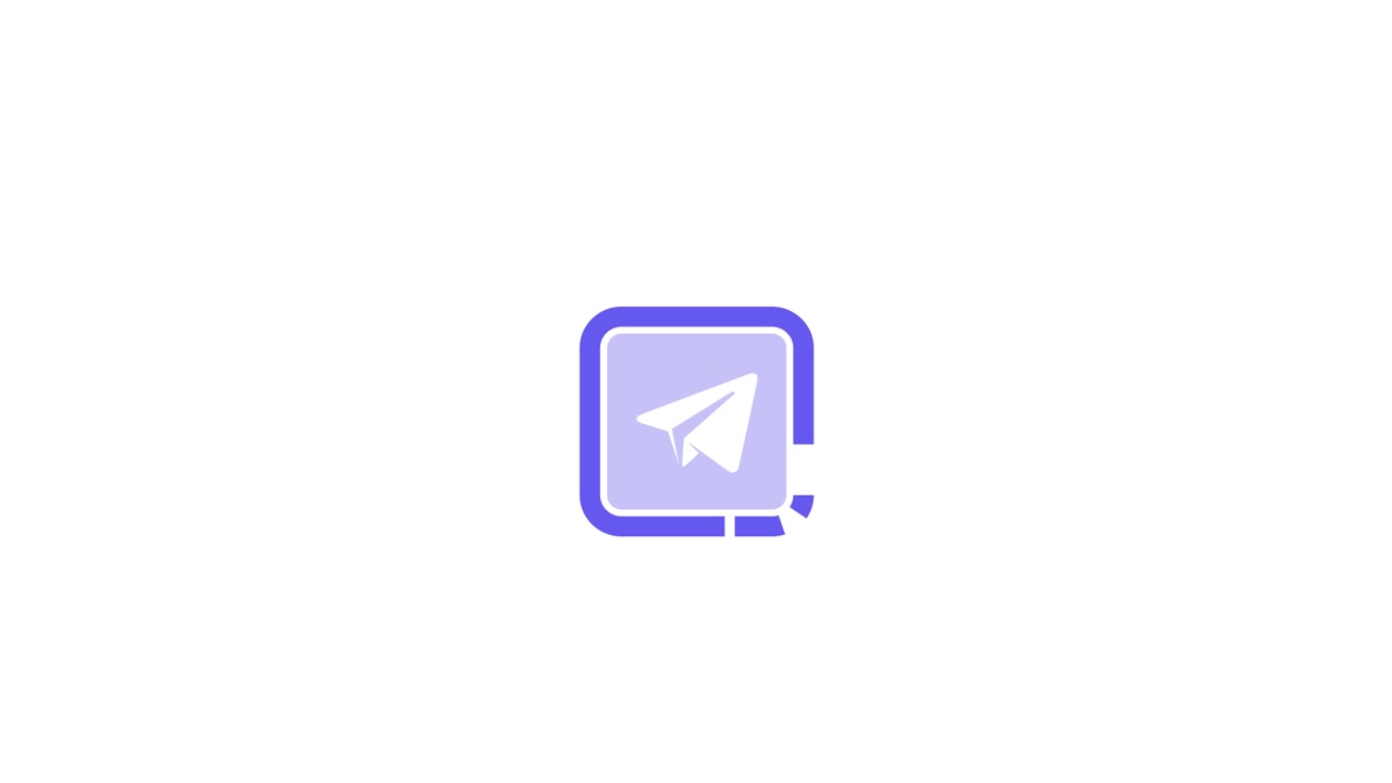 Animación del icono de la aplicación Telegram Messenger sobre fondo blanco