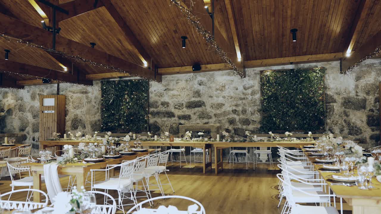 Rustic Wedding Reception in Stone Venue
