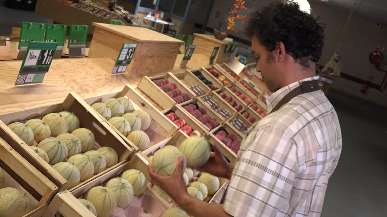 손에 멜론을 선택하세요.