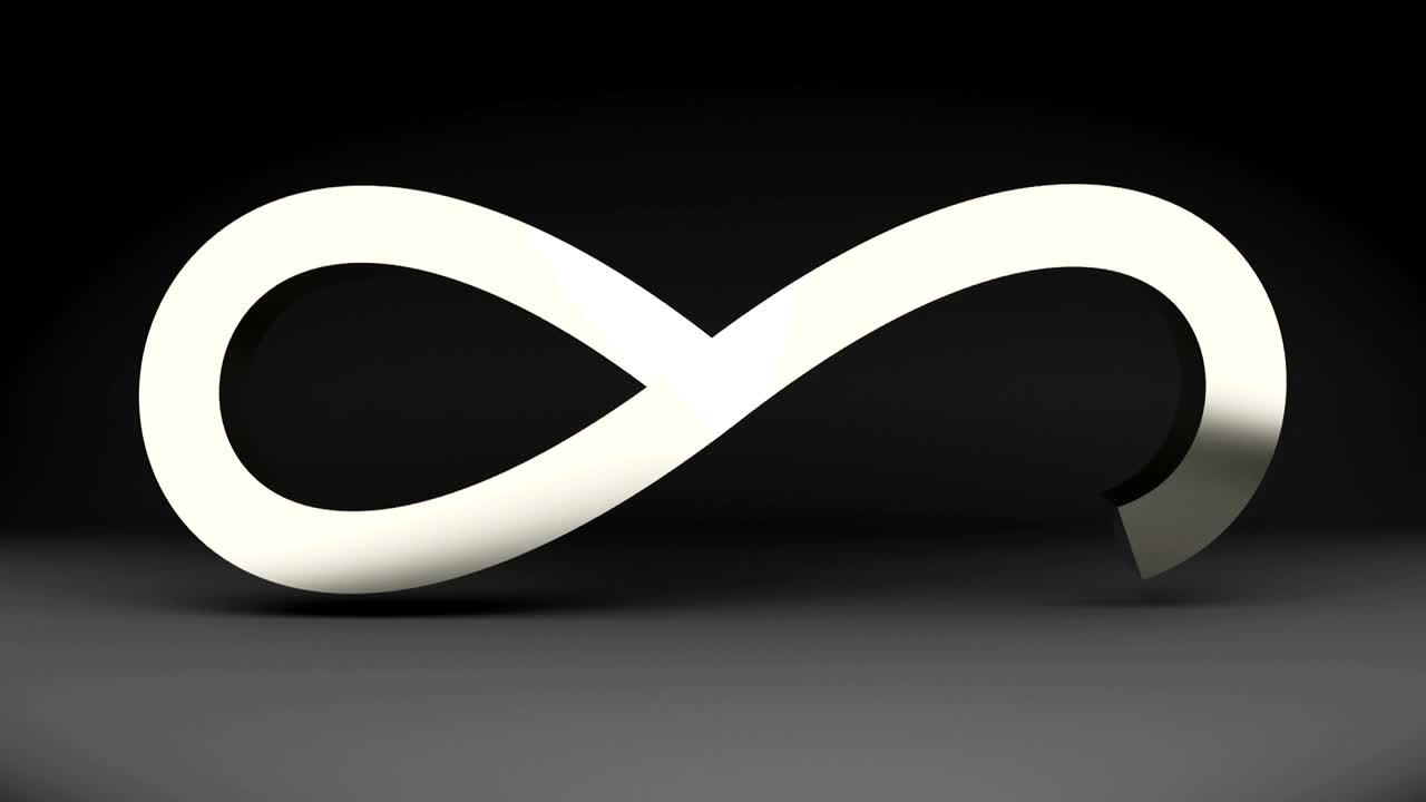 금속 무한 기호를 가진 추상적인 배경 디지털 배경
