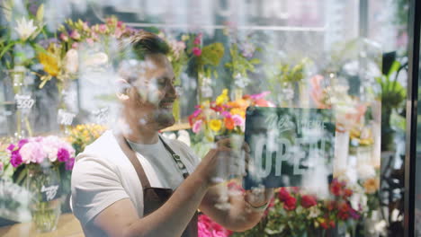 florist hanging open sign